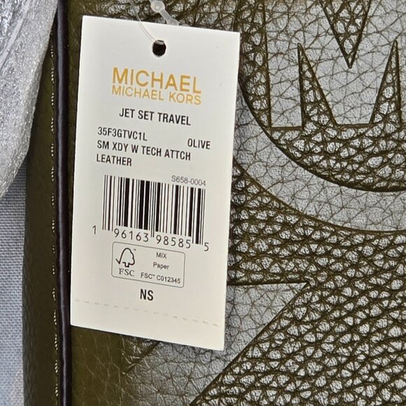 MICHAEL KORS Jet Set Logo Embossed Leather Crossbody Bag with Tech case, NWT - Picture 11 of 11